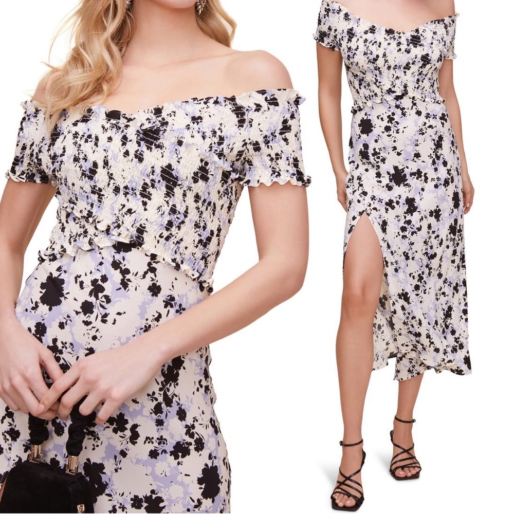 ASTR the Label Mocked Crisscross Midi Floral Dress